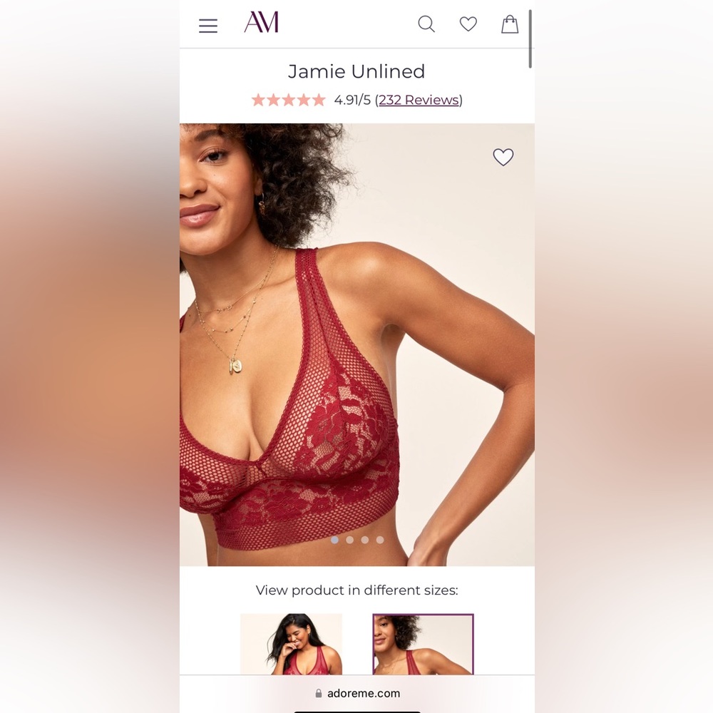 Adore Me ‘Jamie’ Bralette (S) & Panties (M) NWT
